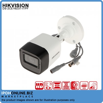 Hikvision DS-2CE16D3T-ITPF 2MP 1080p 3.6mm Ultra Low Light Fixed Mini Bullet Camera