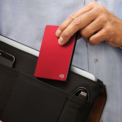 Seagate Backup Plus Slim 1TB Portable External Hard Drive with 200GB of Cloud Storage (Red)  