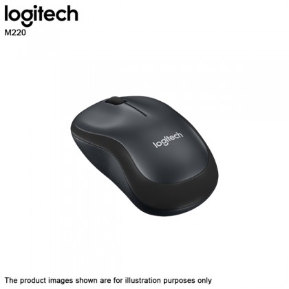 Logitech M220 Silent Wireless Noiseless Mouse Grey