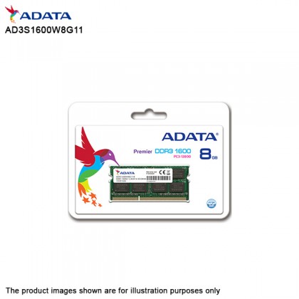 ADATA DDR3 1600 8GB SODIMM Notebook RAM
