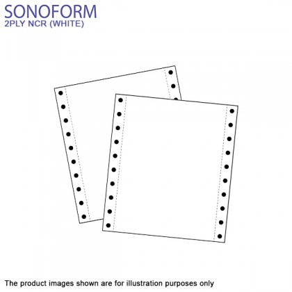 SONOFORM 9.5 x 11 Inch 2PLY NCR Computer Form 1000 Fans - White