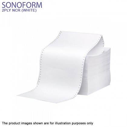 SONOFORM 9.5 x 11 Inch 2PLY NCR Computer Form 1000 Fans - White