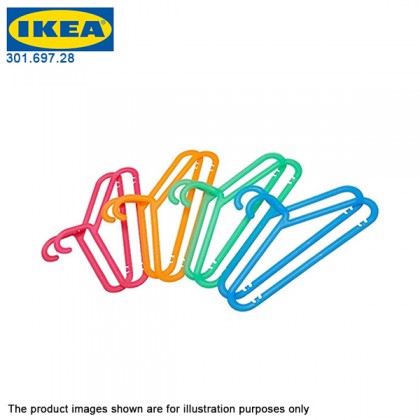 IKEA BAGIS Children's coat-hanger, assorted colours mixed colours 1 pack 8 pieces