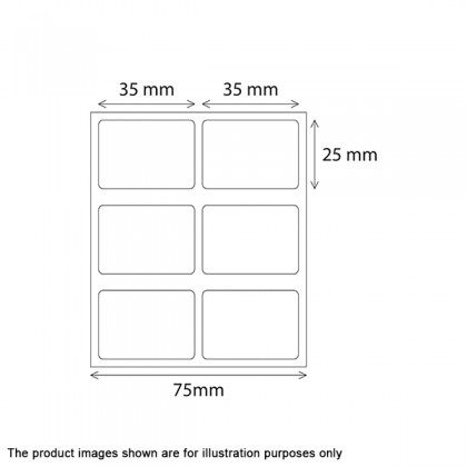 10 Rolls 35mm x 25mm 2UP Blank Barcode Label Sticker (4000 pcs Per Roll)
