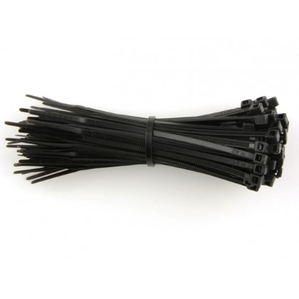 5.6mm X 300mm Self-Locking Nylon Cable Tie Black - 50 Pcs