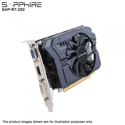 SAPPHIRE RADEON R7 250 4GB DDR3 HDMI DVI VGA 512SP PCI-E AMD GAMING Graphic Card