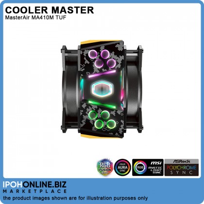 Cooler Master MasterAir MA410M TUF Gaming Edition RGB Lighting Dual MF120R Air Balance Fan CPU Cooler - Intel 115X AMD AM4