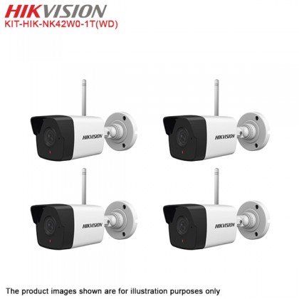 Hikvision NK42W0-1T(WD) 4 Channel HD Wi-Fi NVR 2MP Bullet CCTV Kit