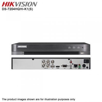 Hikvision DS-7204HQHI-K1(S) 4 Channel Audio over Coax Turbo HD 4MP CCTV DVR