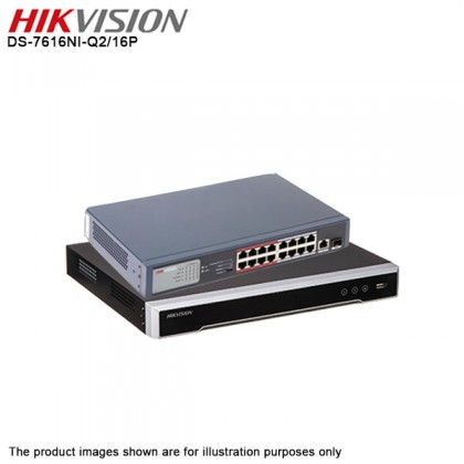 HIKVISION DS-7616NI-Q2 16 Channel CCTV NVR + DS-3E0318P-E/M 16 Port POE Ethernet Switch 1 × 1000Mbps RJ45 + 1 × 1000 Mbps SFP port
