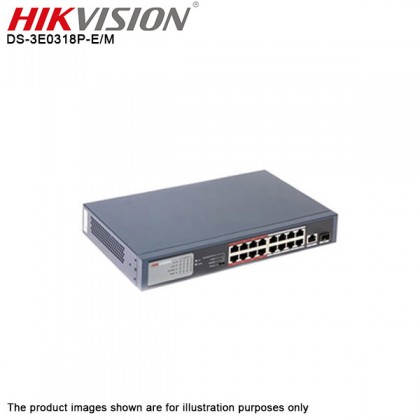 HIKVISION DS-7616NI-Q2 16 Channel NVR + DS-3E0318P-E/M 16 Port POE Ethernet Switch 1 × 1000Mbps RJ45 + 1 × 1000 Mbps SFP port + 2TB CCTV Hard Disk
