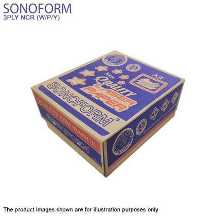 SONOFORM 9.5 x 11 Inch 3PLY NCR Computer Form 500 Fans - White Pink Yellow