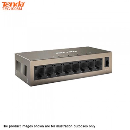 Tenda TEG1008M 8 Port Gigabit Desktop Network Switch - Mini Steel Case