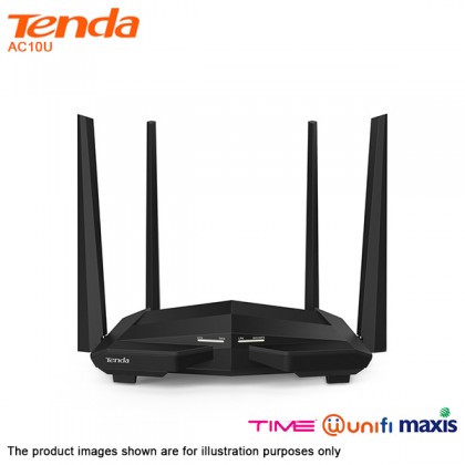 Tenda AC10U AC1200 Smart Dual Band Gigabit WiFi Router For Multi Wall Penetration Unifi Time Maxis Streamyx