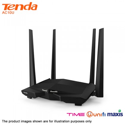 Tenda AC10U AC1200 Smart Dual Band Gigabit WiFi Router For Multi Wall Penetration Unifi Time Maxis Streamyx