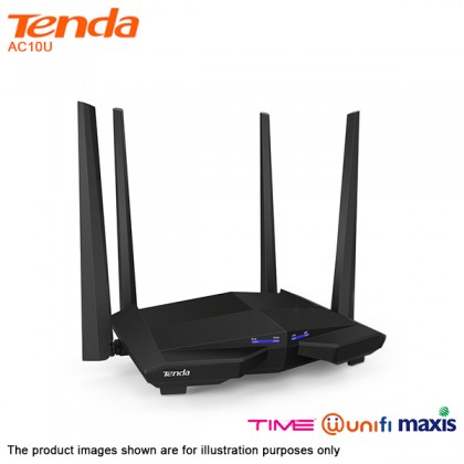 Tenda AC10U AC1200 Smart Dual Band Gigabit WiFi Router For Multi Wall Penetration Unifi Time Maxis Streamyx