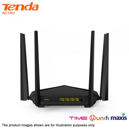 Tenda AC10U AC1200 Smart Dual Band Gigabit WiFi Router For Multi Wall Penetration Unifi Time Maxis Streamyx
