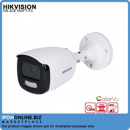 HIKVISION DS-2CE10DFT-FC 3.6mm 2MP ColorVu Fixed OUTDOOR Full Time Color Mini Bullet CCTV Camera HIKVISION DS-2CE10DFT-FC 3.6mm 2MP ColorVu Fixed OUTDOOR Full Time Color Mini Bullet CCTV Camera