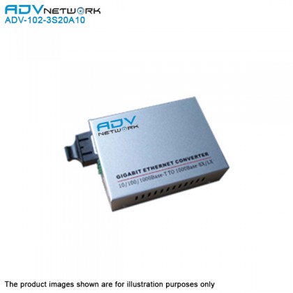 ADV 102-3S20A10 Single-Mode Dual Fiber Media Converter - 1310nm SC