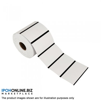 1 Roll 80mmx45mm Label Tag Card 230gms With Punch Hole And Black I-Mark (500pcs per roll) 1 Roll 80mmx45mm Label Tag Card 230gms With Punch Hole And Black I-Mark (500pcs per roll)