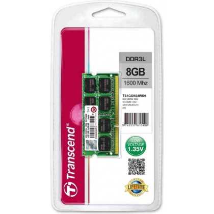 Transcend 8GB 1600MHz DDR3L 1600 Low Voltage SODIMM 2RX8 PREMIUM RAM