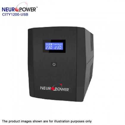 NeuroPower CITY 1200-USB LCD Display 1200VA Backup Battery UPS - USB Special Edition