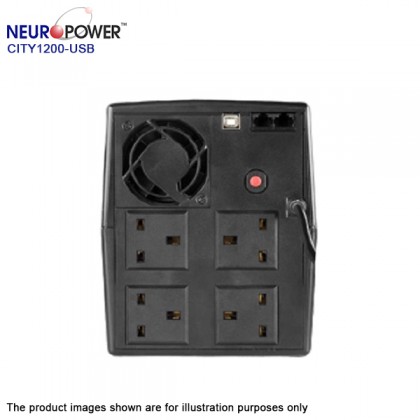 NeuroPower CITY 1200-USB LCD Display 1200VA Backup Battery UPS - USB Special Edition