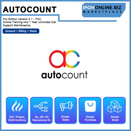 Autocount Pro Edition Version 2.1 - FOC Online Training And 1 Year Unlimited Call Support Maintenance Autocount Pro Edition Version 2.1 - FOC Online Training And 1 Year Unlimited Call Support Maintenance