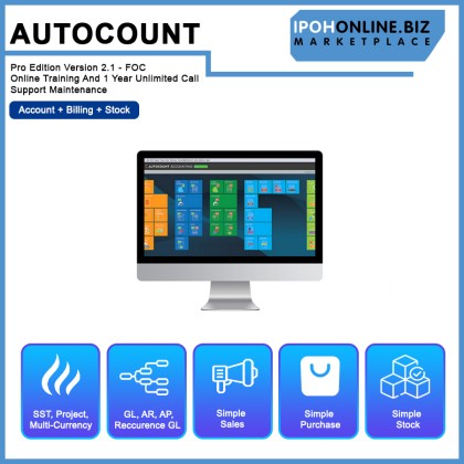 Autocount Pro Edition Version 2.1 - FOC Online Training And 1 Year Unlimited Call Support Maintenance Autocount Pro Edition Version 2.1 - FOC Online Training And 1 Year Unlimited Call Support Maintenance