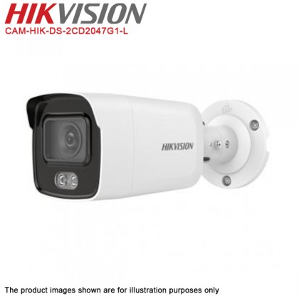Hikvision DS-2CD2047G1-L 4MP ColorVu 4mm Full Time Color ONVIF WDR Fixed Bullet Network Camera