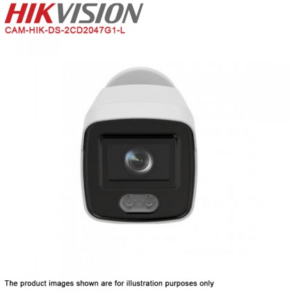 Hikvision DS-2CD2047G1-L 4MP ColorVu 4mm Full Time Color ONVIF WDR Fixed Bullet Network Camera