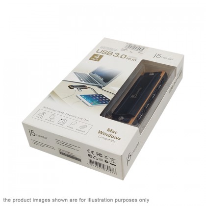 J5 Create JUH345BE Harmonica USB 3.0 4-Port HUB - Black