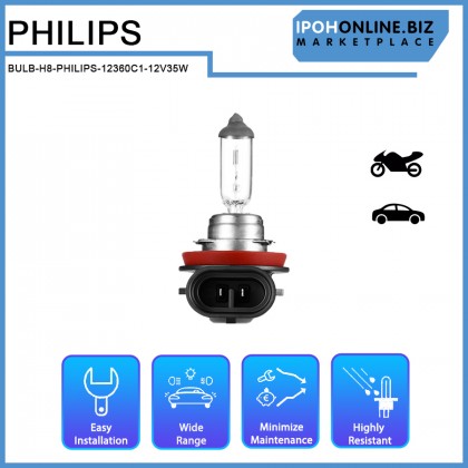 Philips H8 12V 35W Halogen Car Headlight Bulb Auto Headlamp 12360C1 FogLight