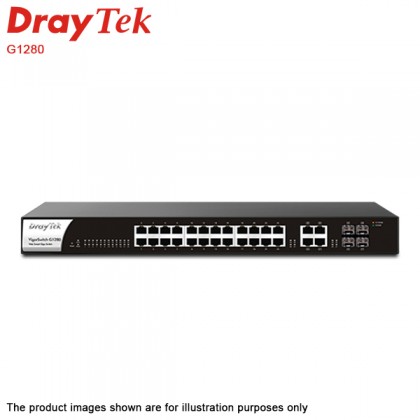 DrayTek VigorSwitch G1280 28-Port Web Smart Managed Gigabit Switch DrayTek VigorSwitch G1280 28-Port Web Smart Managed Gigabit Switch