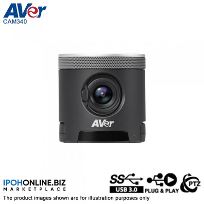 AVER CAM340 USB Sony Exmor 4K Conference Camera For Huddle Rooms And Video Calling Webcam