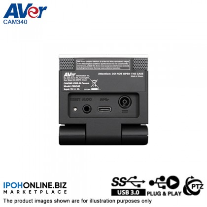 AVER CAM340 USB Sony Exmor 4K Conference Camera For Huddle Rooms And Video Calling Webcam