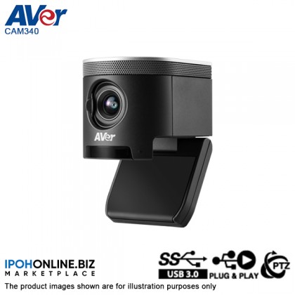 AVER CAM340 USB Sony Exmor 4K Conference Camera For Huddle Rooms And Video Calling Webcam