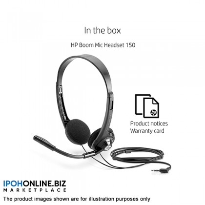 HP Boom Mic Headset 150 with Audio Jack - Black