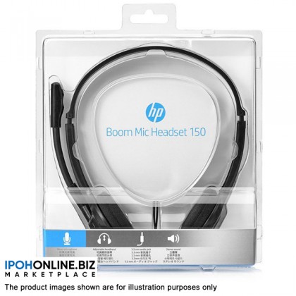 HP Boom Mic Headset 150 with Audio Jack - Black