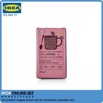 IKEA PATAR Ground Coffee Medium Roast Uganda 100% Arabica Beans UTZ Certified Organic Single Origin White Nile 250g