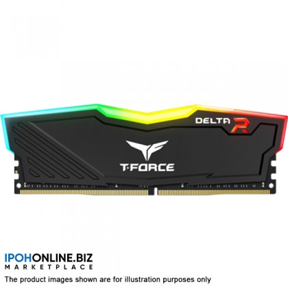 TEAMGROUP T-Force Delta RGB 8GB DDR4 3000 Gaming Desktop RAM - TF3D48G3000HC16C01 BLACK