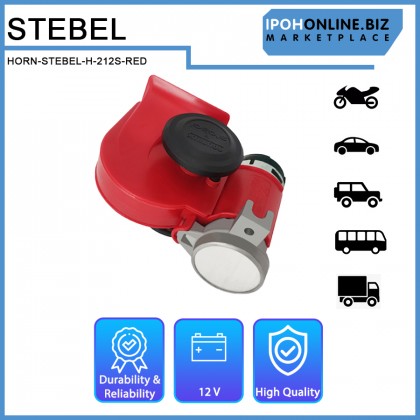 Stebel Trombe Nautilus Red Rouge 12V Compact Twin Tone Air Horn For Car RV Truck & Bike H-212S