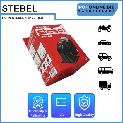 Stebel Trombe Nautilus Red Rouge 12V Compact Twin Tone Air Horn For Car RV Truck & Bike H-212S