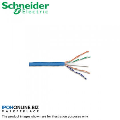 Schneider Actassi Cat6 4pr 23AWG UTP LAN Cable 305m Blue PoE JKR APPROVED