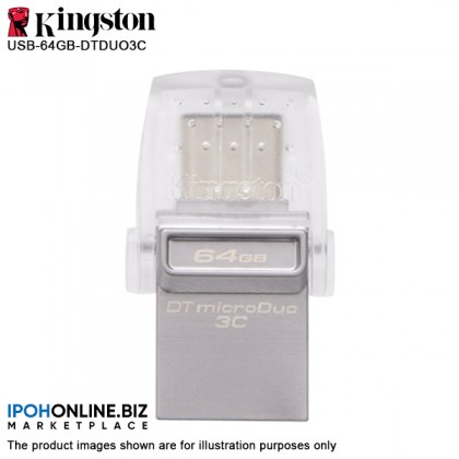 Kingston 64GB DataTraveler microDuo 3C USB 3.1 Type C OTG Flash Drive (DTDUO3C/64GB)