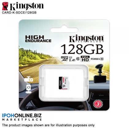Kingston 128GB High Endurance microSD Memory Card - CCTV Security Body & Dash Cams FHD 95MB/s Read