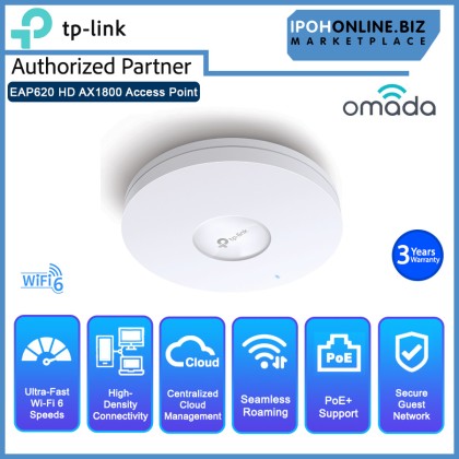 TP-Link EAP620 HD AX1800 Wireless Dual Band Multi-Gigabit Wi-Fi 6 Ceiling Mount Access Point
