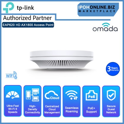 TP-Link EAP620 HD AX1800 Wireless Dual Band Multi-Gigabit Wi-Fi 6 Ceiling Mount Access Point