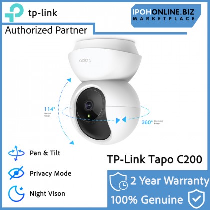 TP-Link Tapo C200 Pan Tilt 1080p Home Security Wi-Fi IP Camera With Built-In Microphone & Speaker