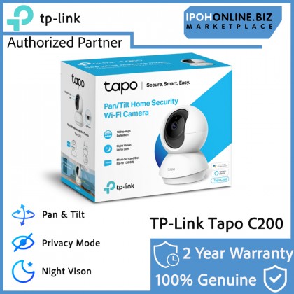 TP-Link Tapo C200 Pan Tilt 1080p Home Security Wi-Fi IP Camera With Built-In Microphone & Speaker